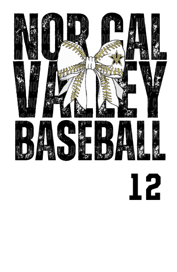 Design 12 - Nor Cal Valley Baseball Bow | Youth