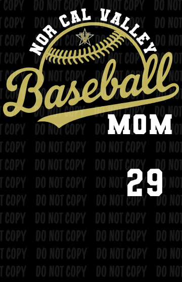 Design 29 - Nor Cal Valley Baseball Mom Script | Adult