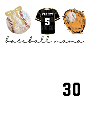 Design 30 - Valley Baseball Mama Glitter | Youth