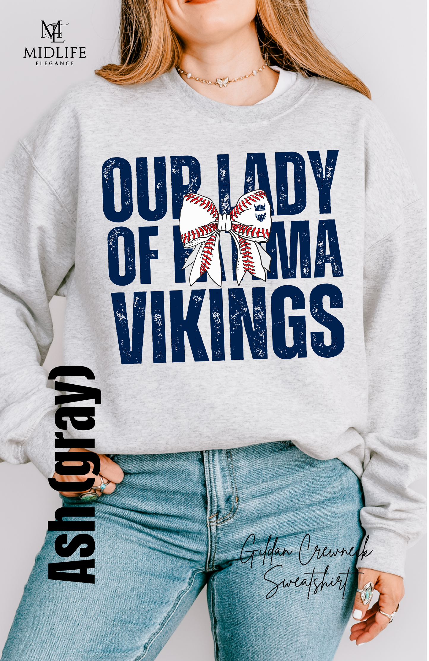 Youth and Adult Size OLFCS Our Lady Of Fatima Vikings Baseball/Softball Bow Apparel