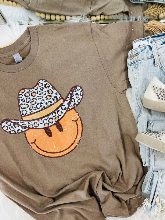 Leopard Cowboy Hat Happy Tee