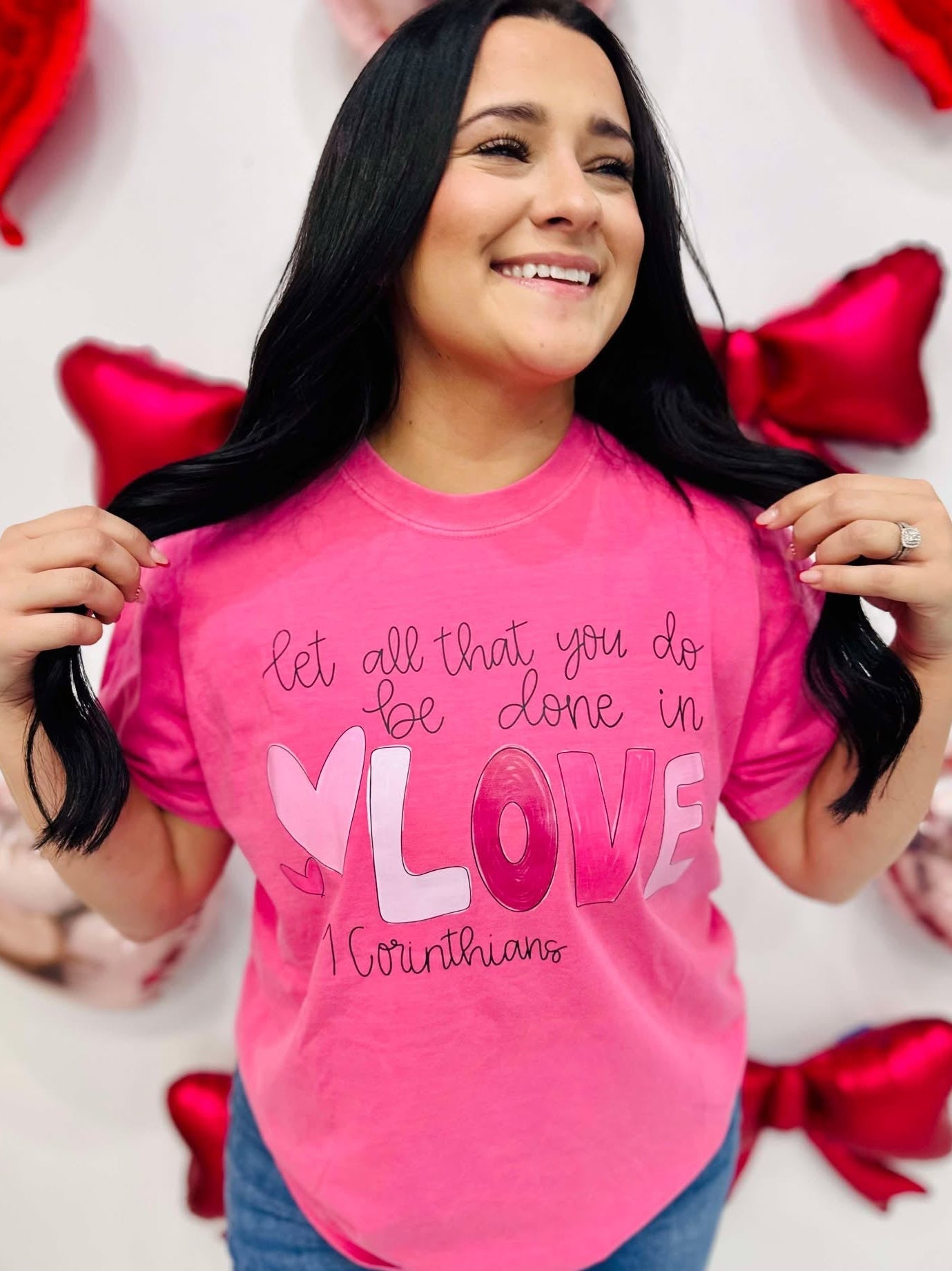 Let All You Do Be Done In Love Valentine's DTF Tee