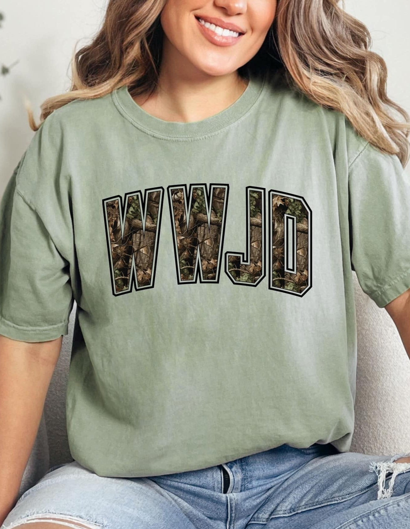 Custom Camo Varsity DTF Graphic Tee