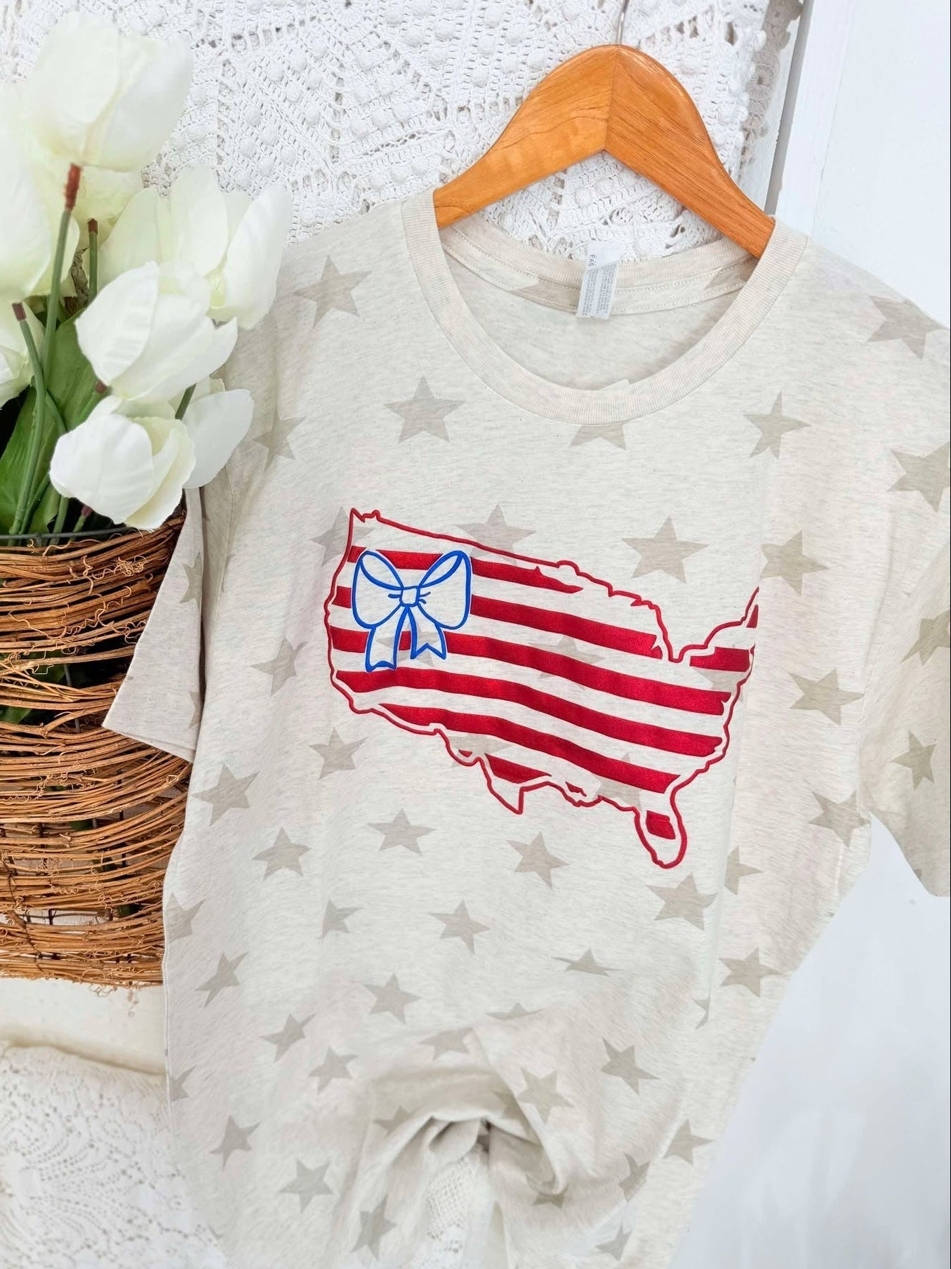 Fourth Of July America Puff Flag Graphic Design