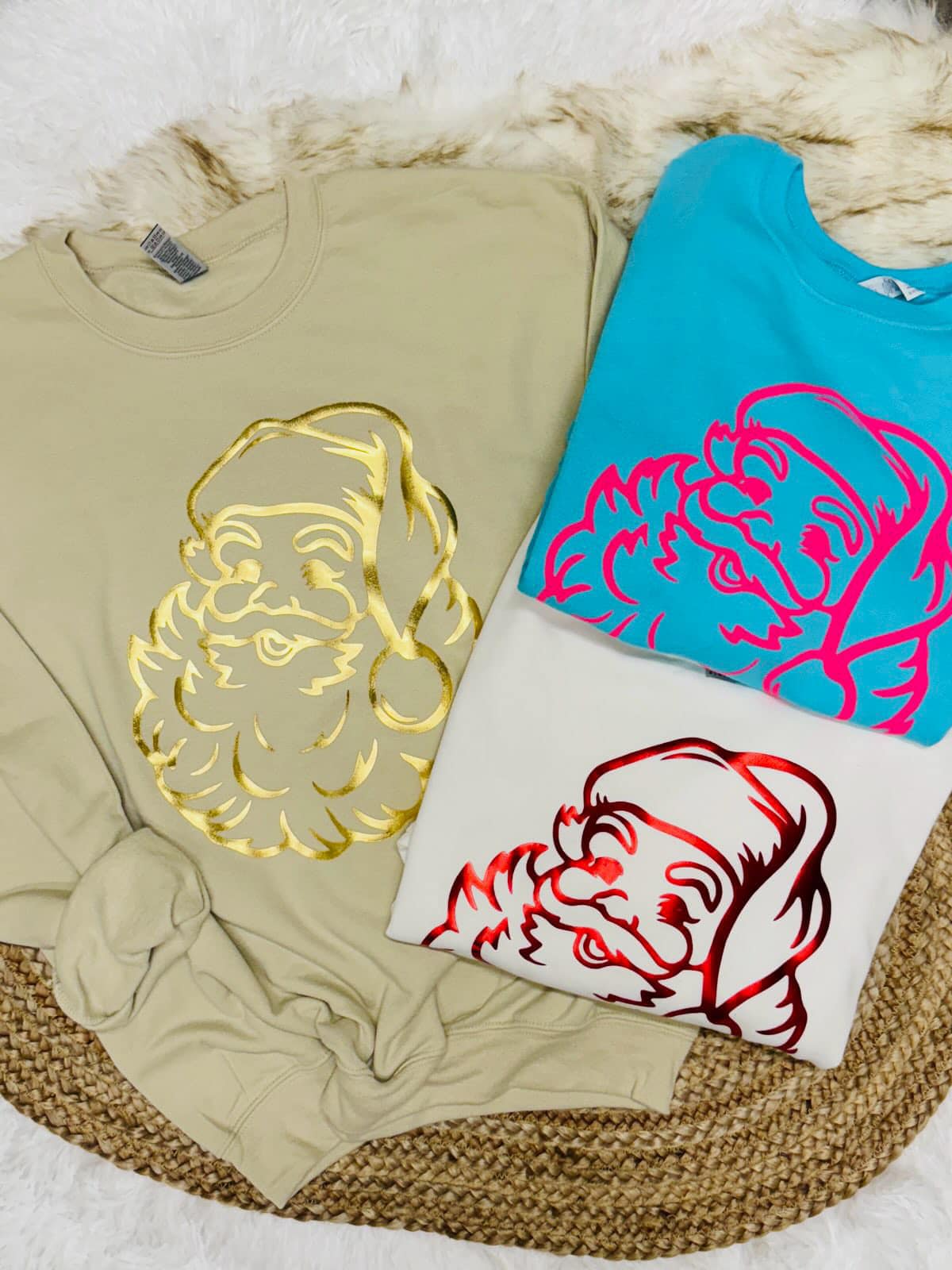 Vintage Santa Claus Puff Outline Sweatshirt