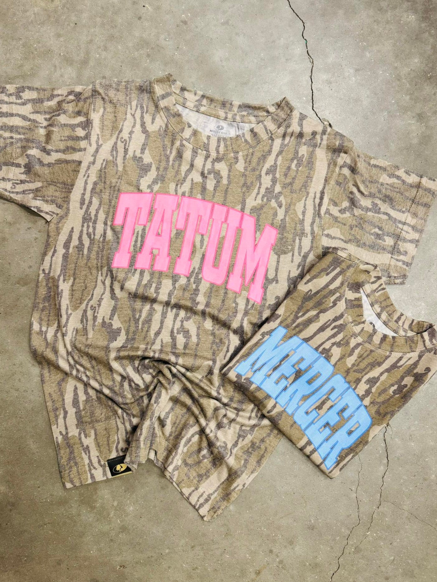 Custom Solid Color Varsity Camo DTF Graphic Tee