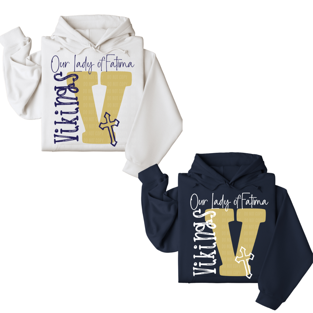 Child Size OLFCS Vikings V with Cross Spirit Sweatshirt
