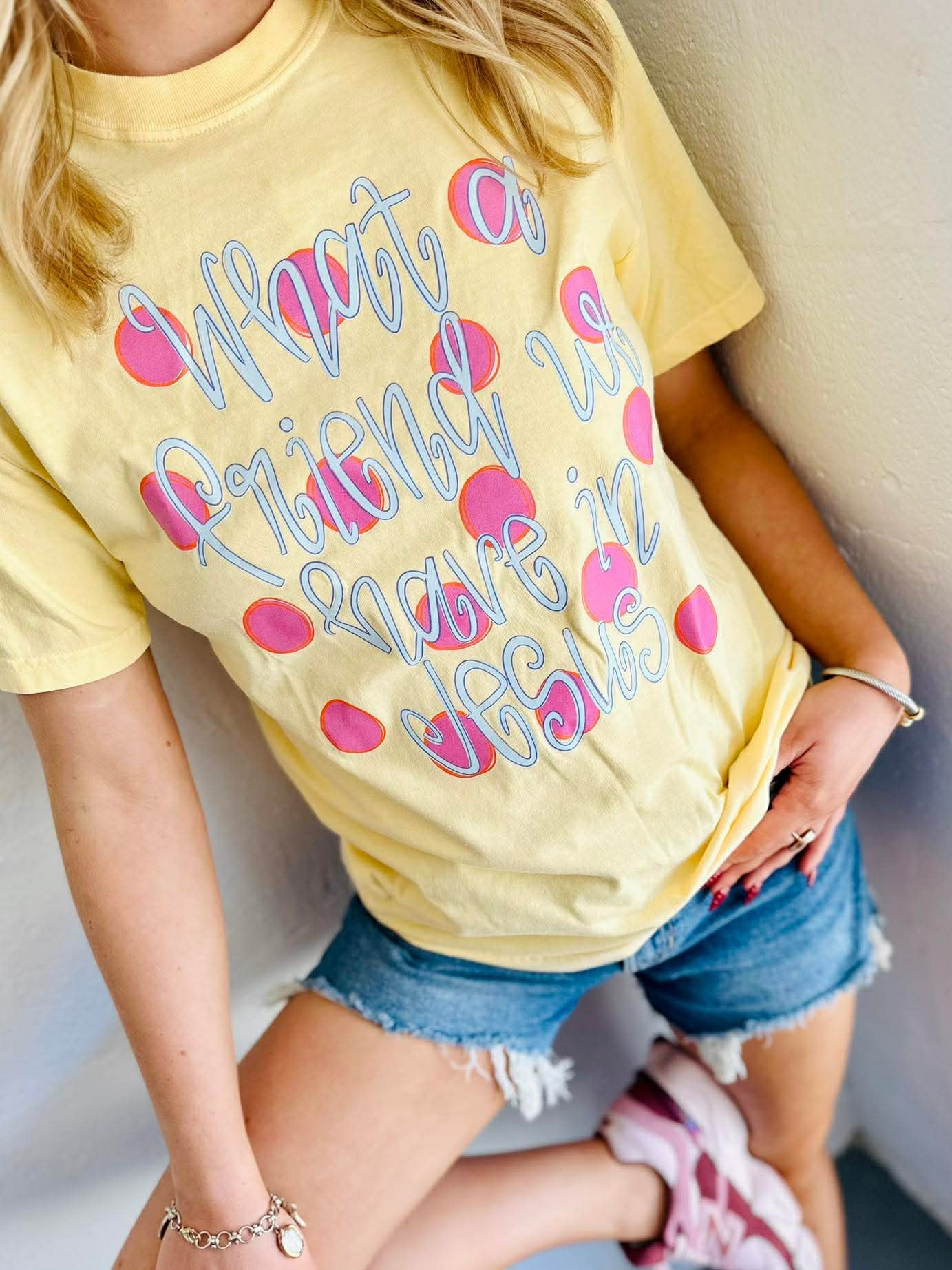What a Friend in Jesus Polka Dot DTF Top