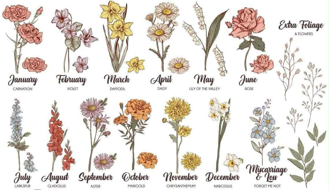 Birth Month Bouquet DTF