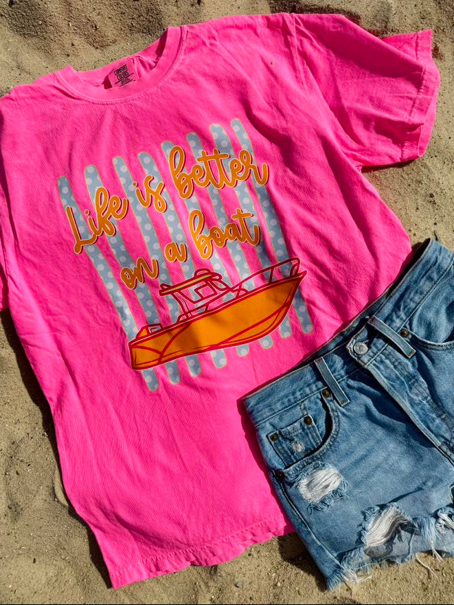 Life Is Better On A Boat DTF Graphic Top SPRING38