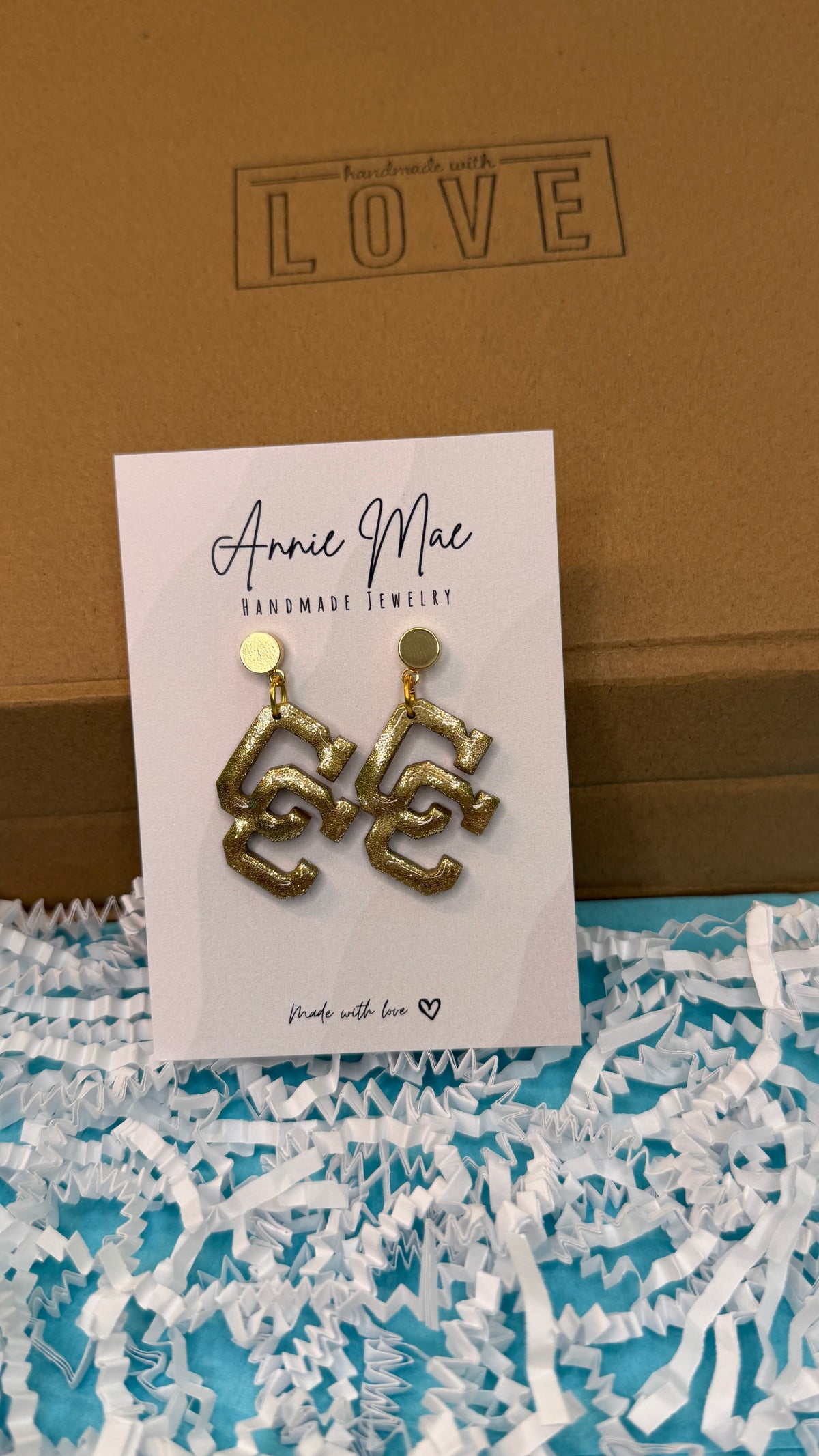 Gold Glitter CC Dangles
