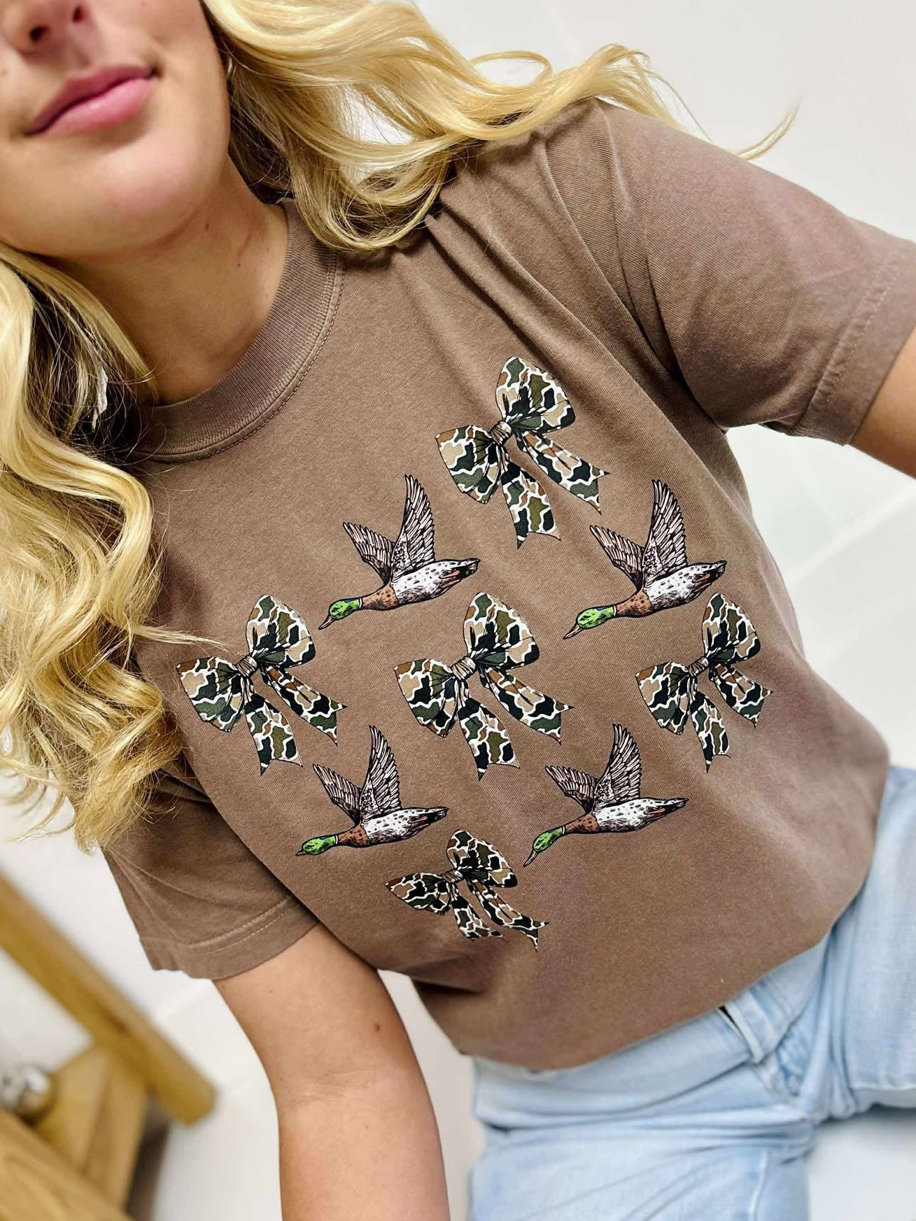 Duck and Camo Bow Collage Graphic Tee