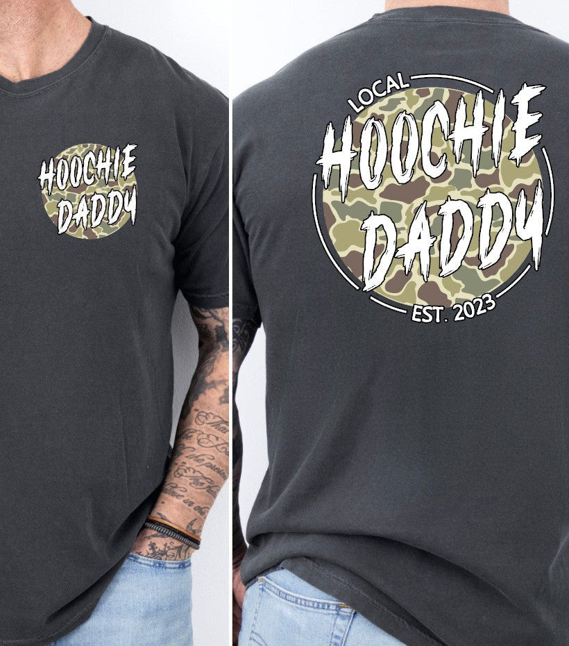 Camo Hoochie Daddy Graphic Pocket Tee