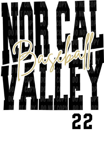 Design 22 - Nor Cal Baseball Valley Script Black | Adult