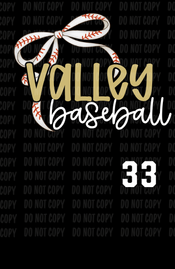 Design 33 - Valley Baseball Bow | Adult
