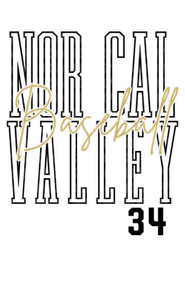 Design 34 - Nor Cal Valley Baseball Outline Script | Youth