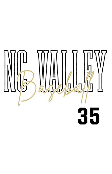 Design 35 - NC Valley Baseball Script Gold | Youth