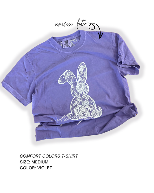 Lace Bunny Comfort Colors Tee