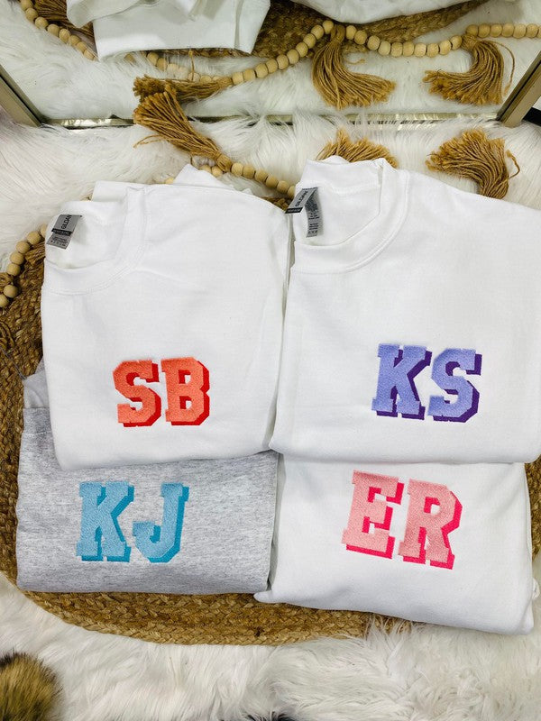 Custom Initial Monogram Pocket Sweatshirt