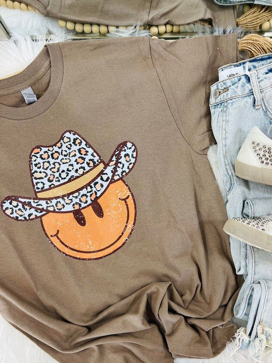 Leopard Cowboy Hat Happy Tee