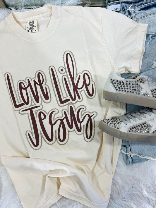 Love Like Jesus Double Vinyl Puff/Glitter Combo