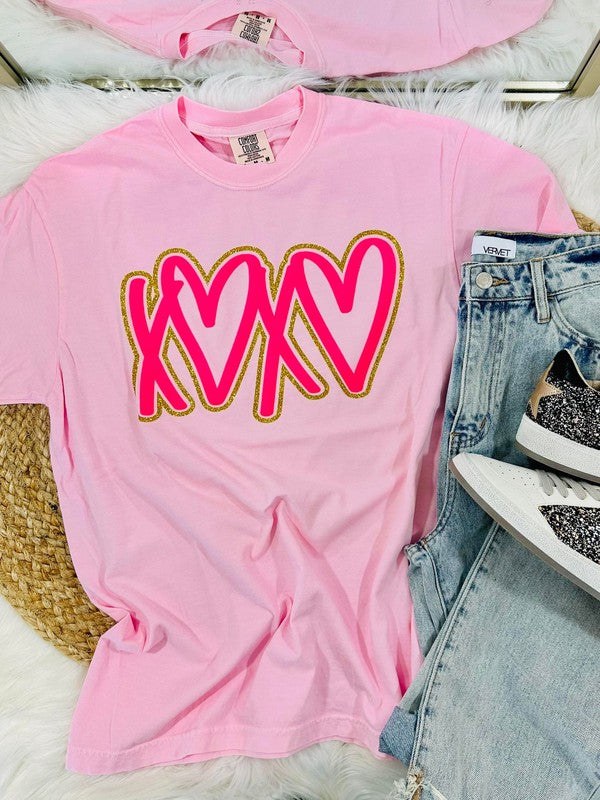 XOXO Heart Puff-Glitter Combo