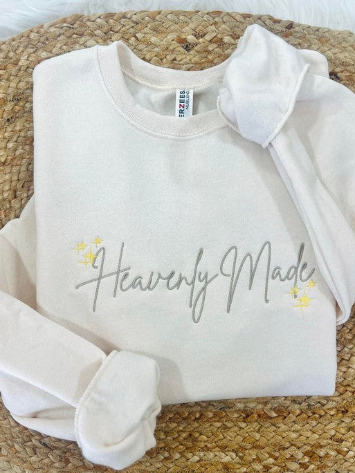 Heavenly Made Cursive Stary Embroidered Sweatshirt
