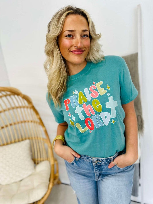 Praise The Lord Scribble Bubble Font DTF tee