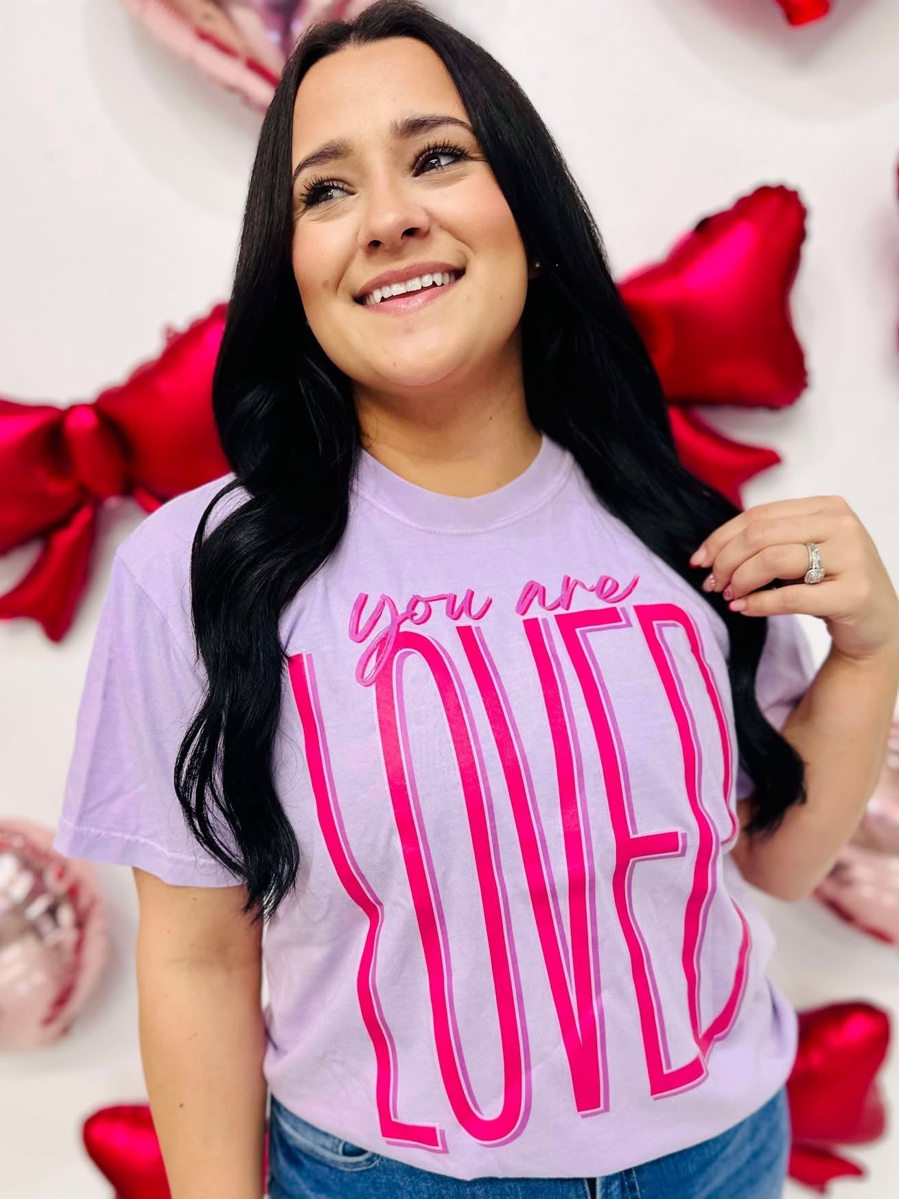 You Are Loved Tall Valentine's DTF Tee