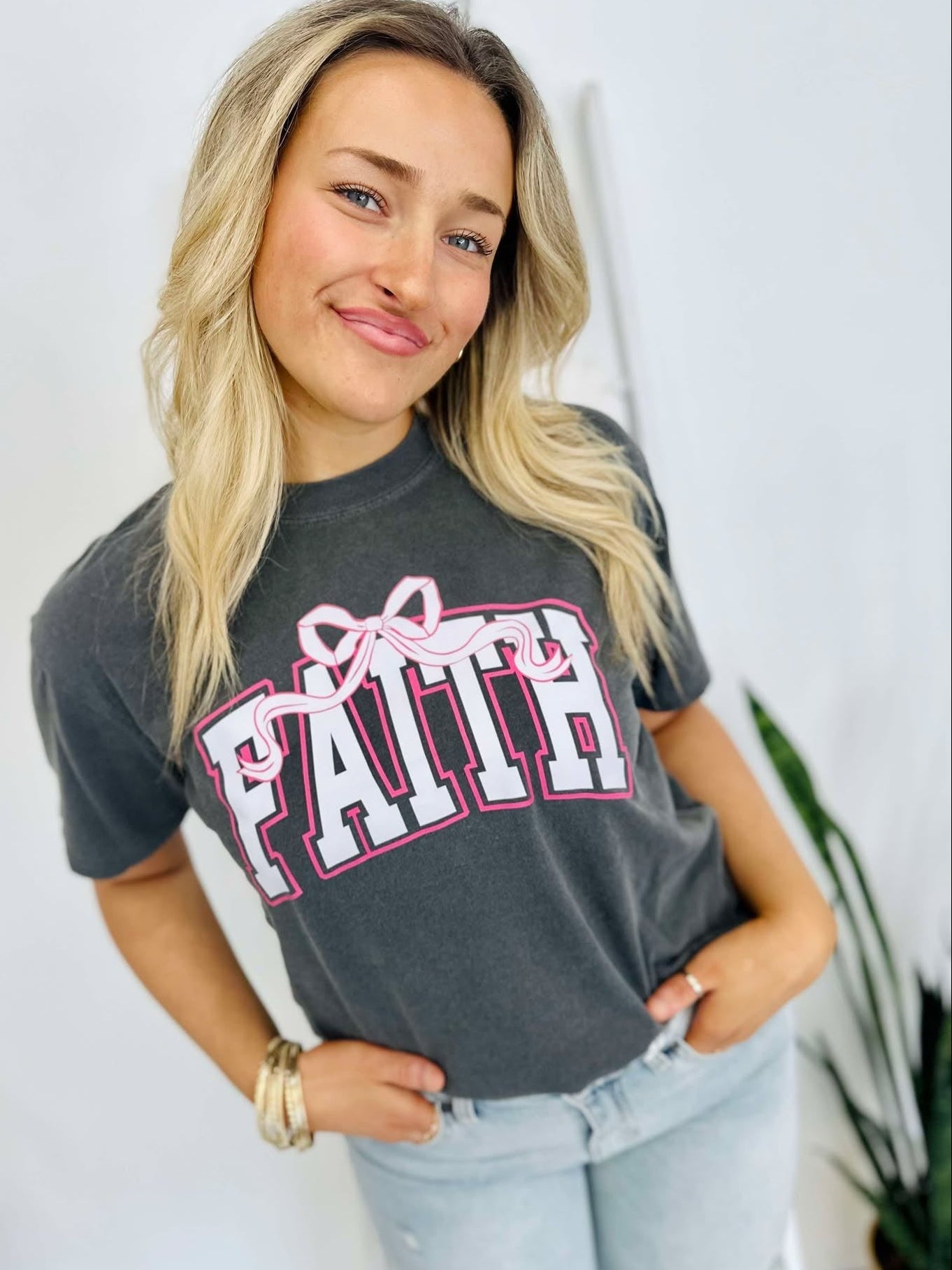 Faith Coquette Bow DTF Tee