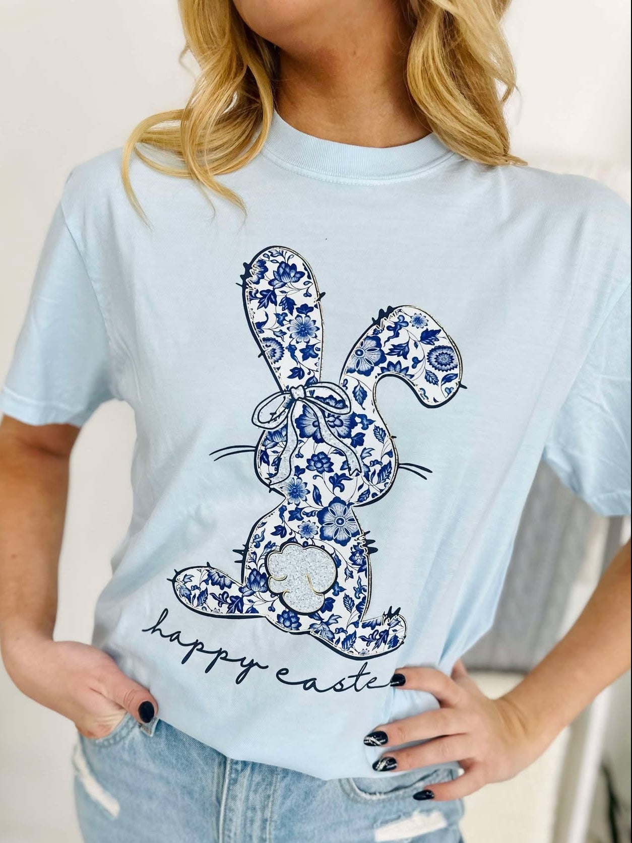 Happy Easter Chino Bunny Rabbit DTF Top