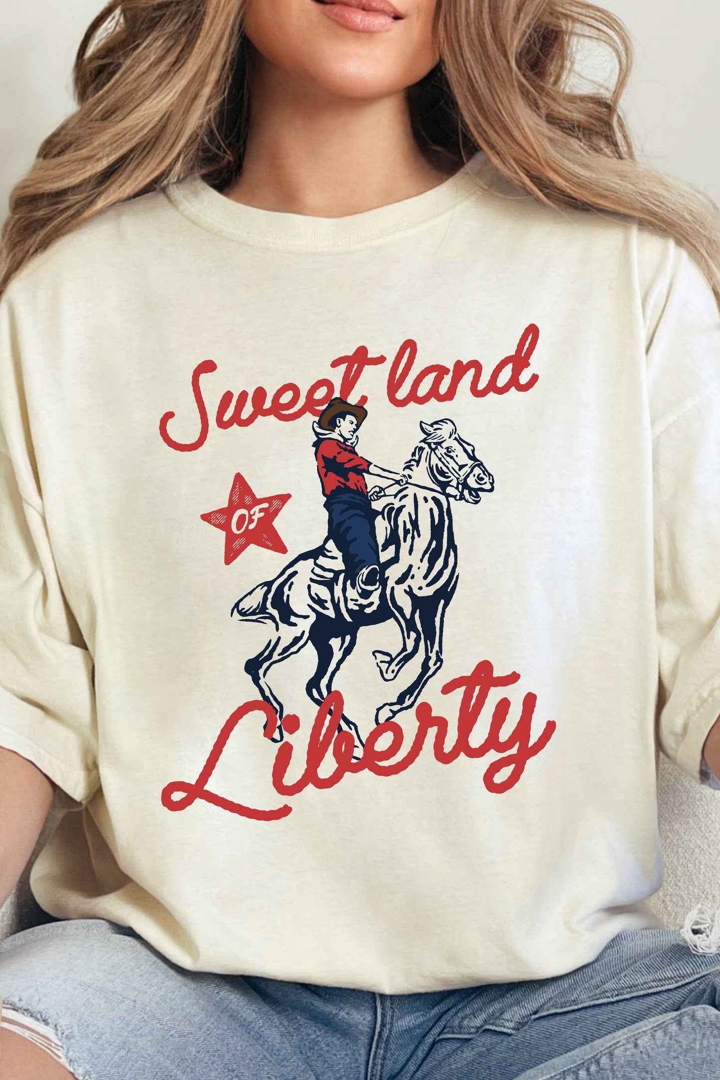 Sweet Land Of Liberty Cowboy Graphic Tee