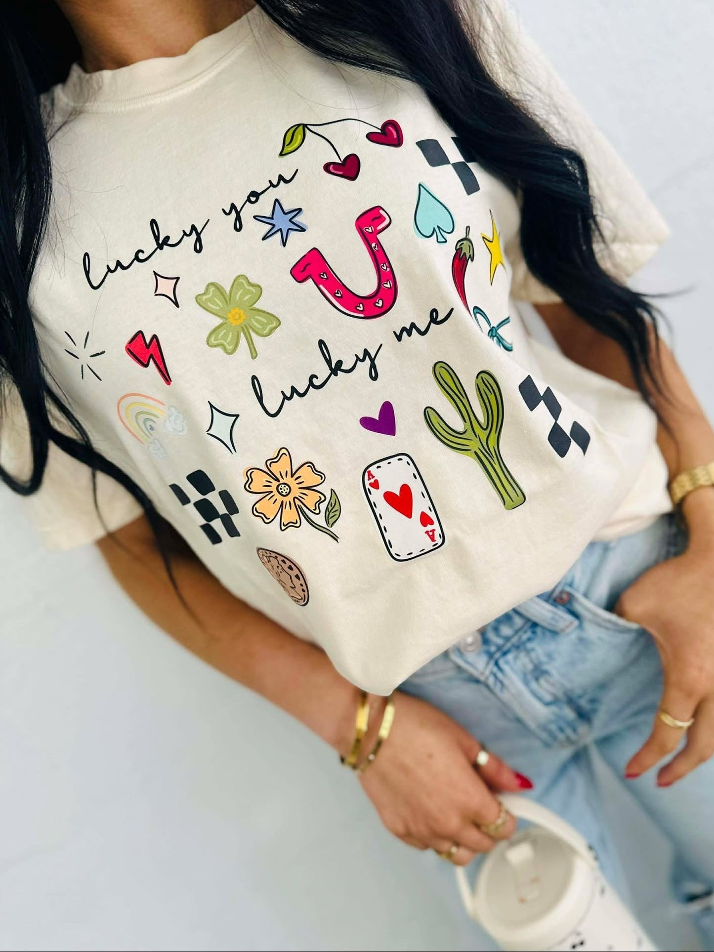 Lucky You Lucky Me Trinkets DTF Tee