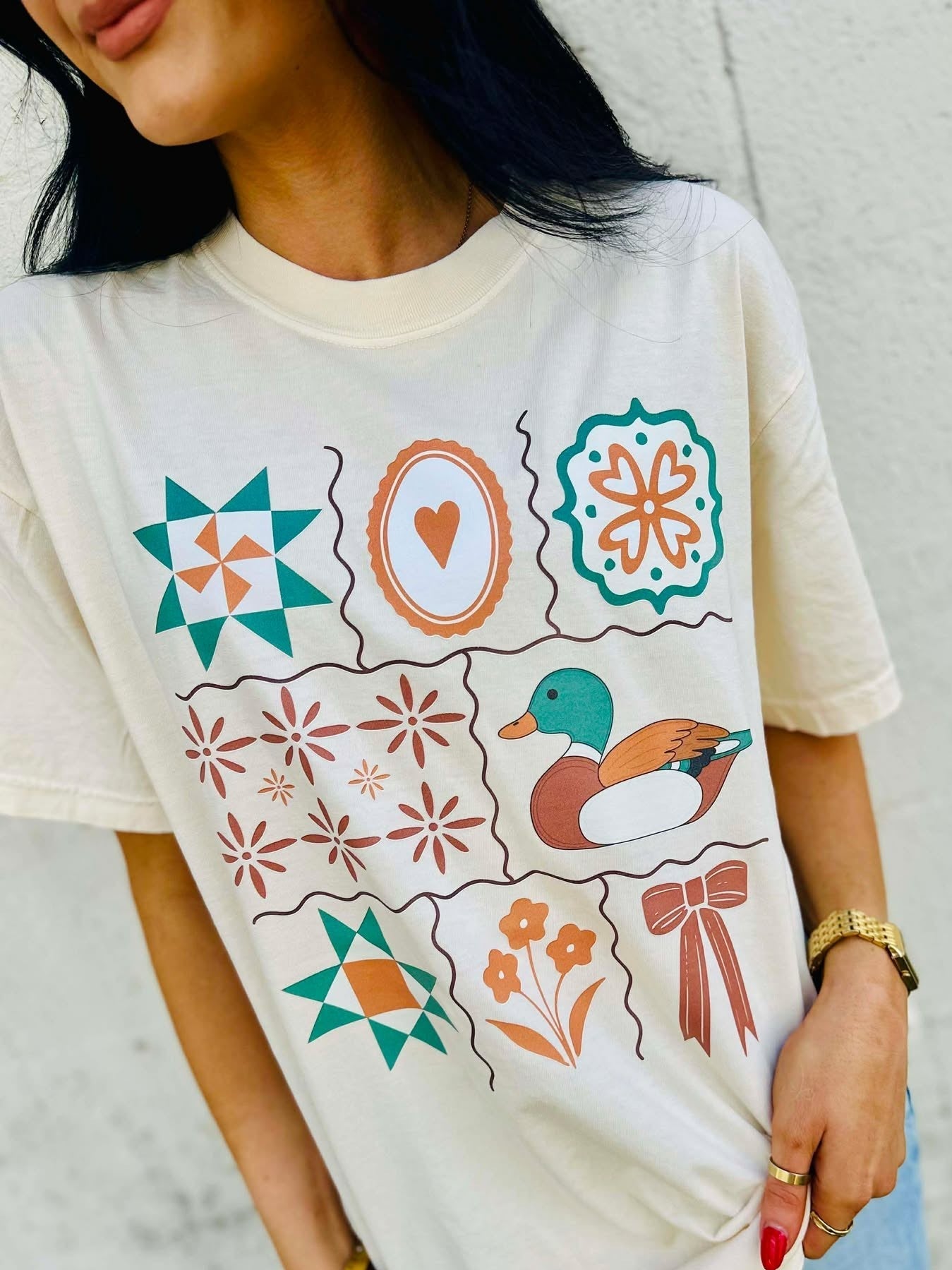Antique Designs Collage DTF Tee