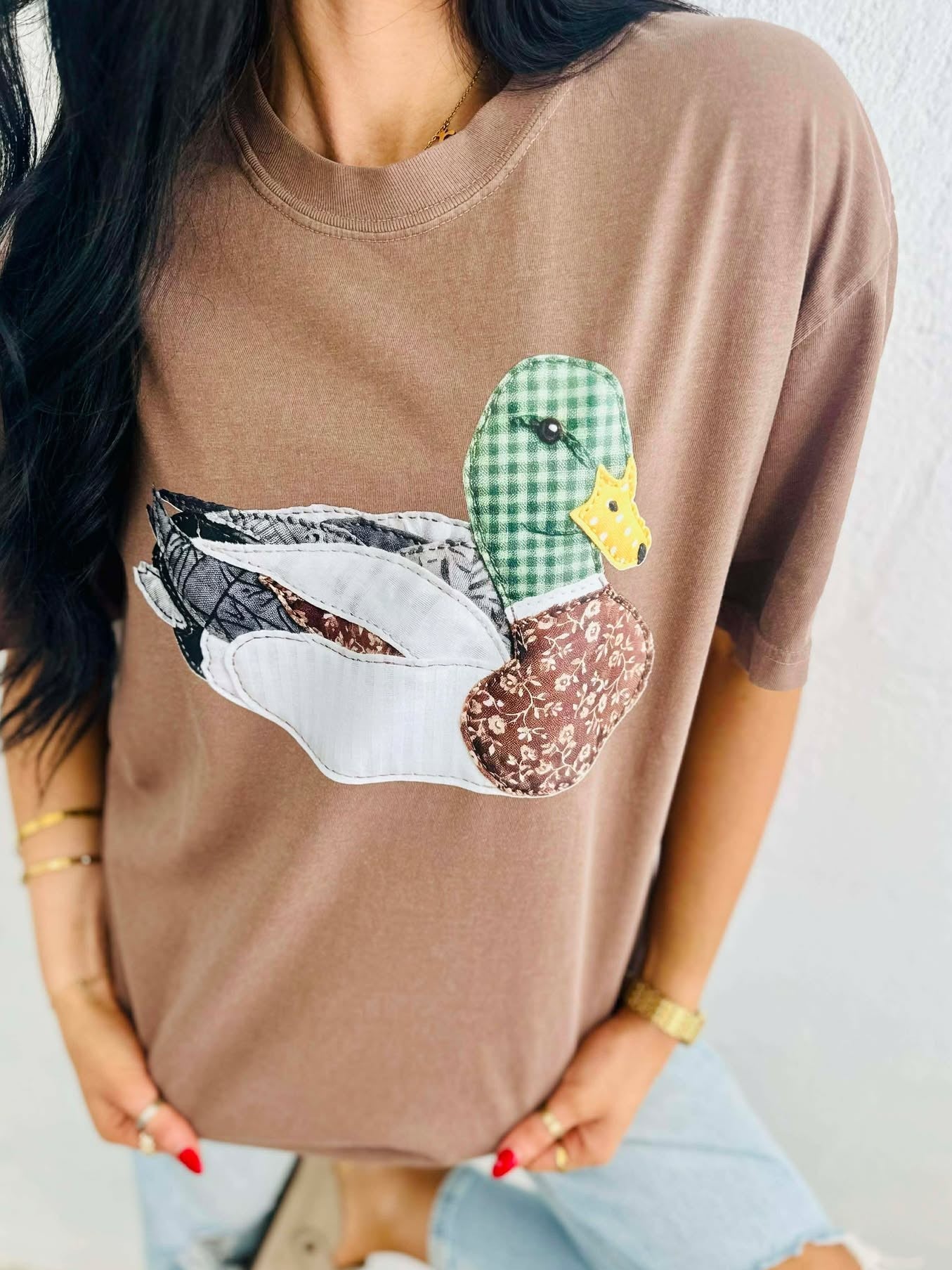Patchwork Mallard Duck DTF Graphic Design
