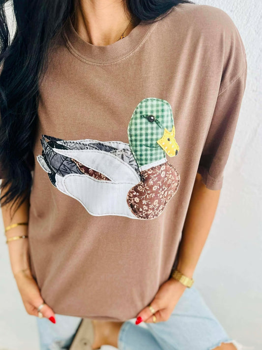 Patchwork Mallard Duck DTF Graphic Design