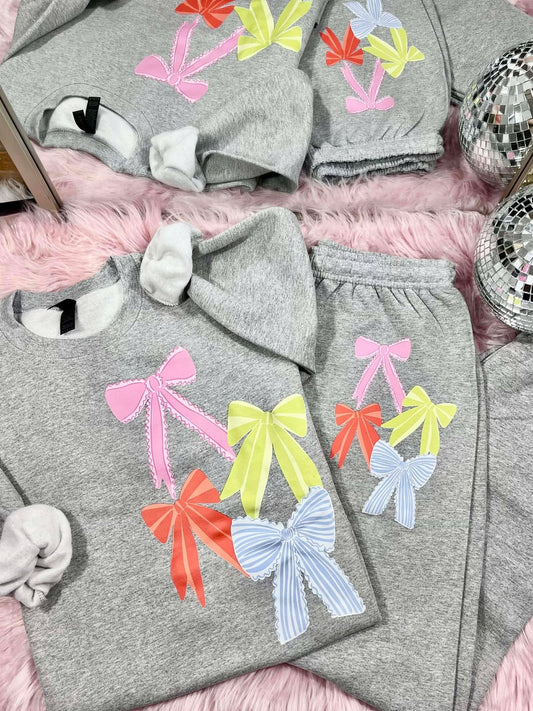 Colorful Assorted Bow DTF Sweat Set