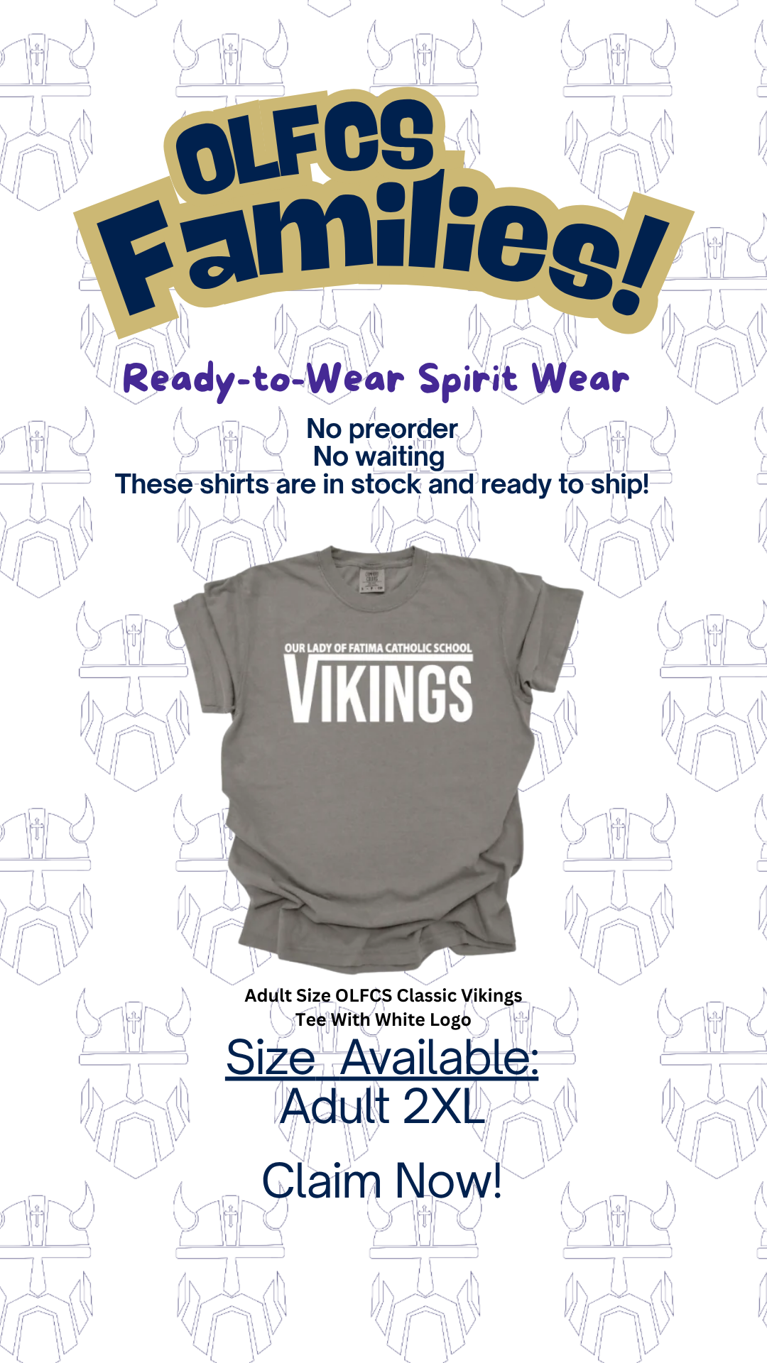 Adult Size OLFCS Viking Mascot Shield Tee