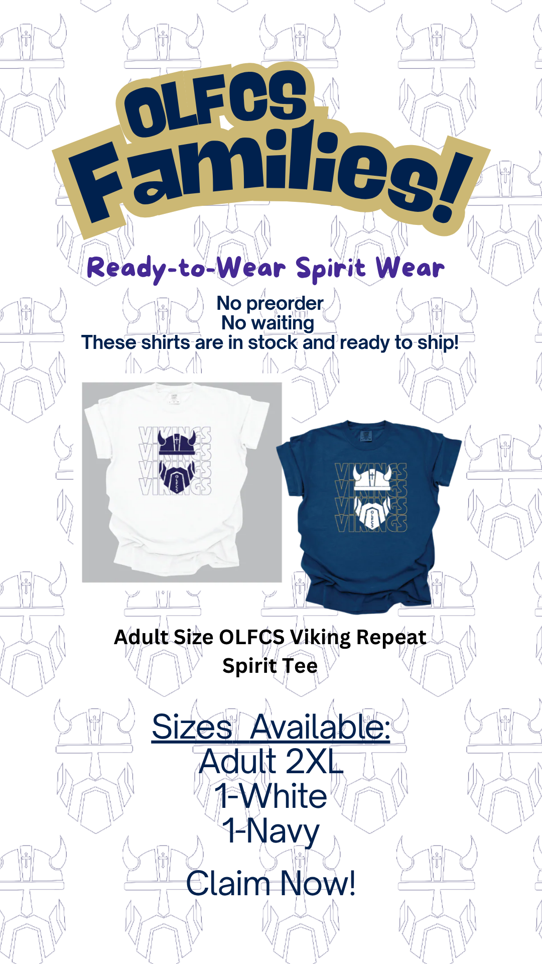 Adult Size OLFCS Viking Mascot Shield Tee