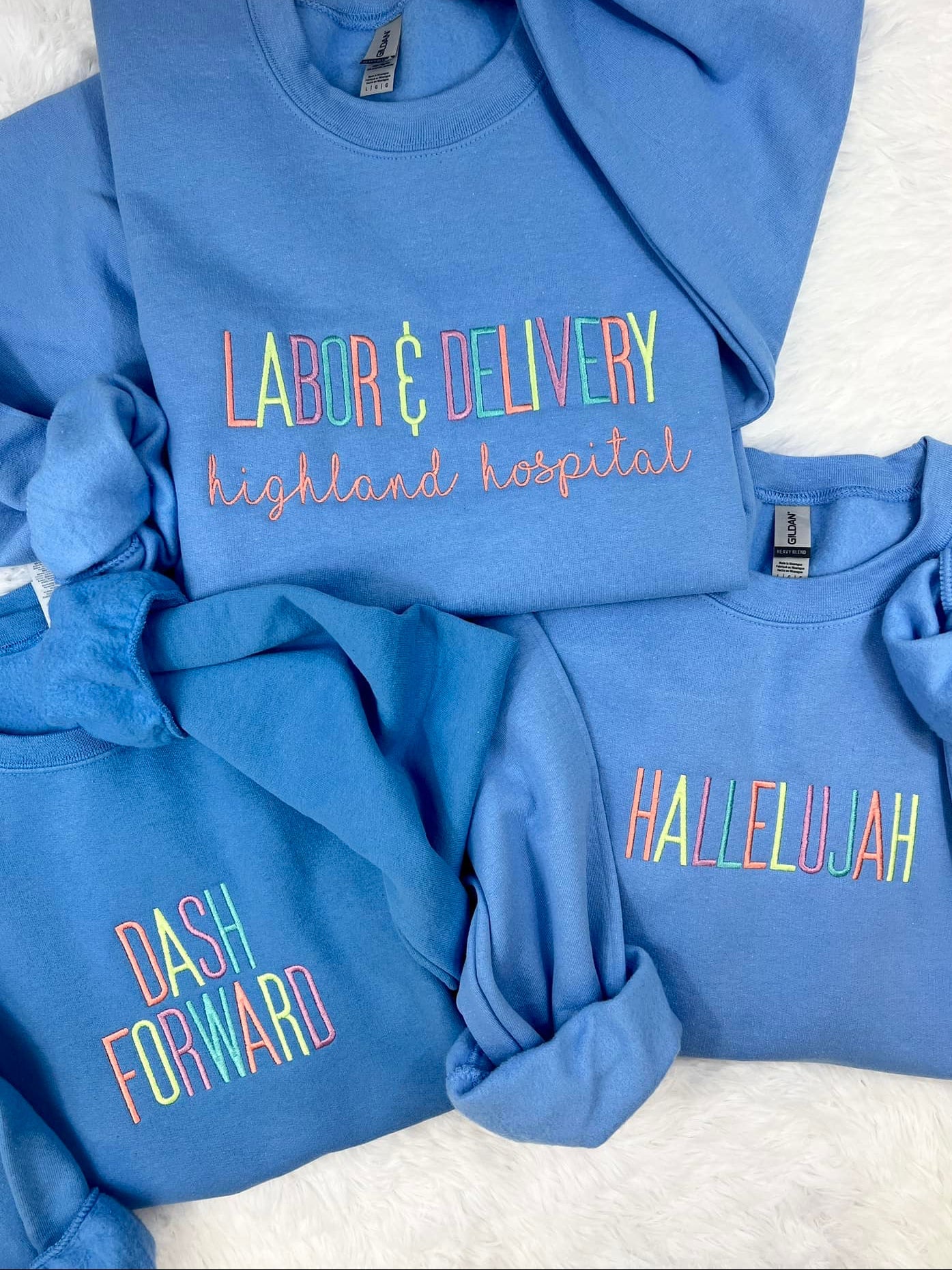 Multi Pastel Custom Embroidery Sweatshirt