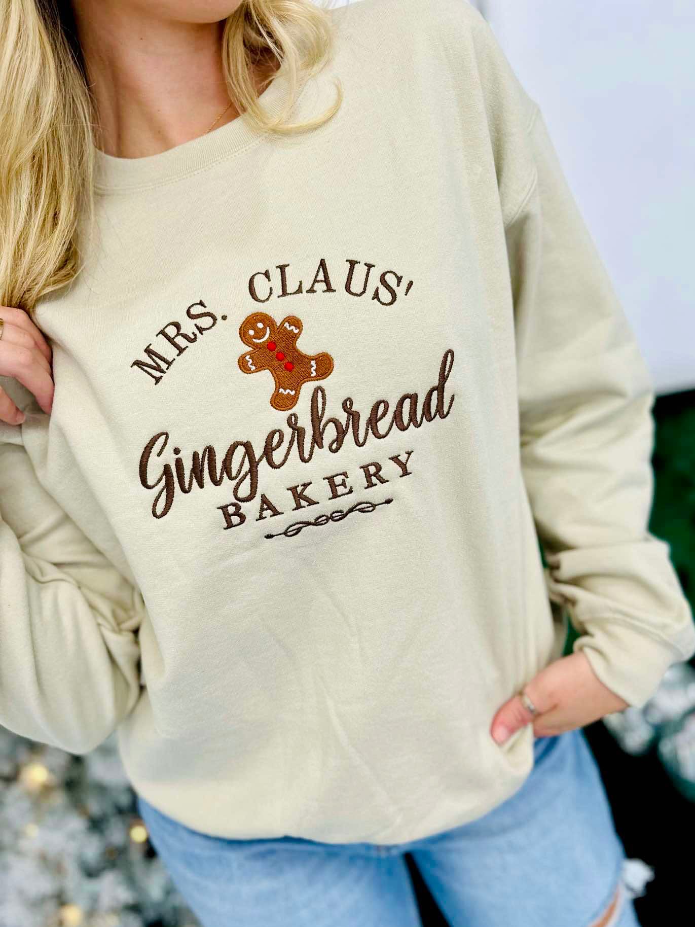 Mrs. Claus' Bakery Embroidered Sweatshirt