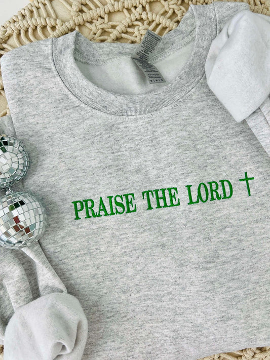 Praise The Lord Cross Embroidered Sweatshirt