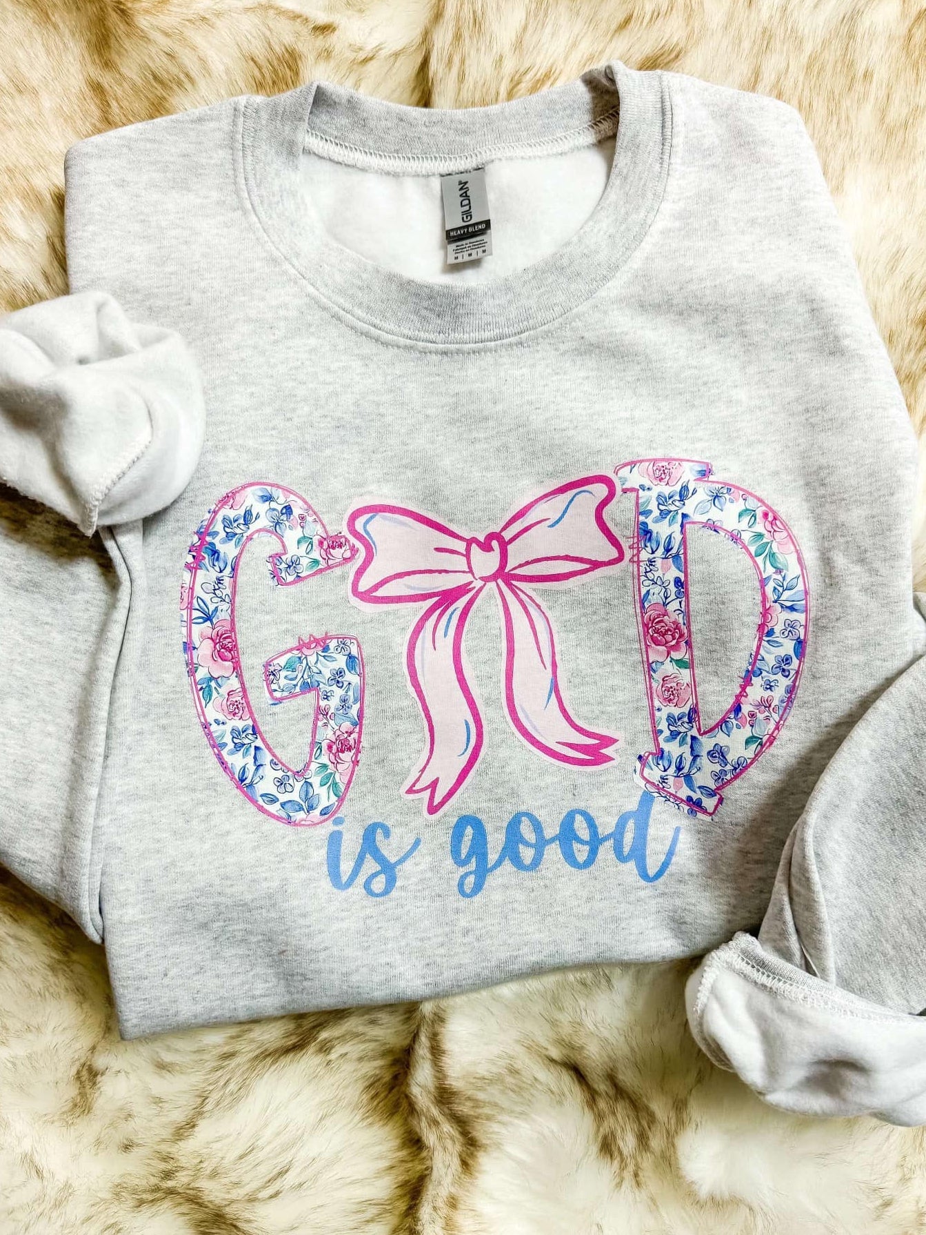 God is Good Floral Ribbon DTF Sweatshirt or Tee