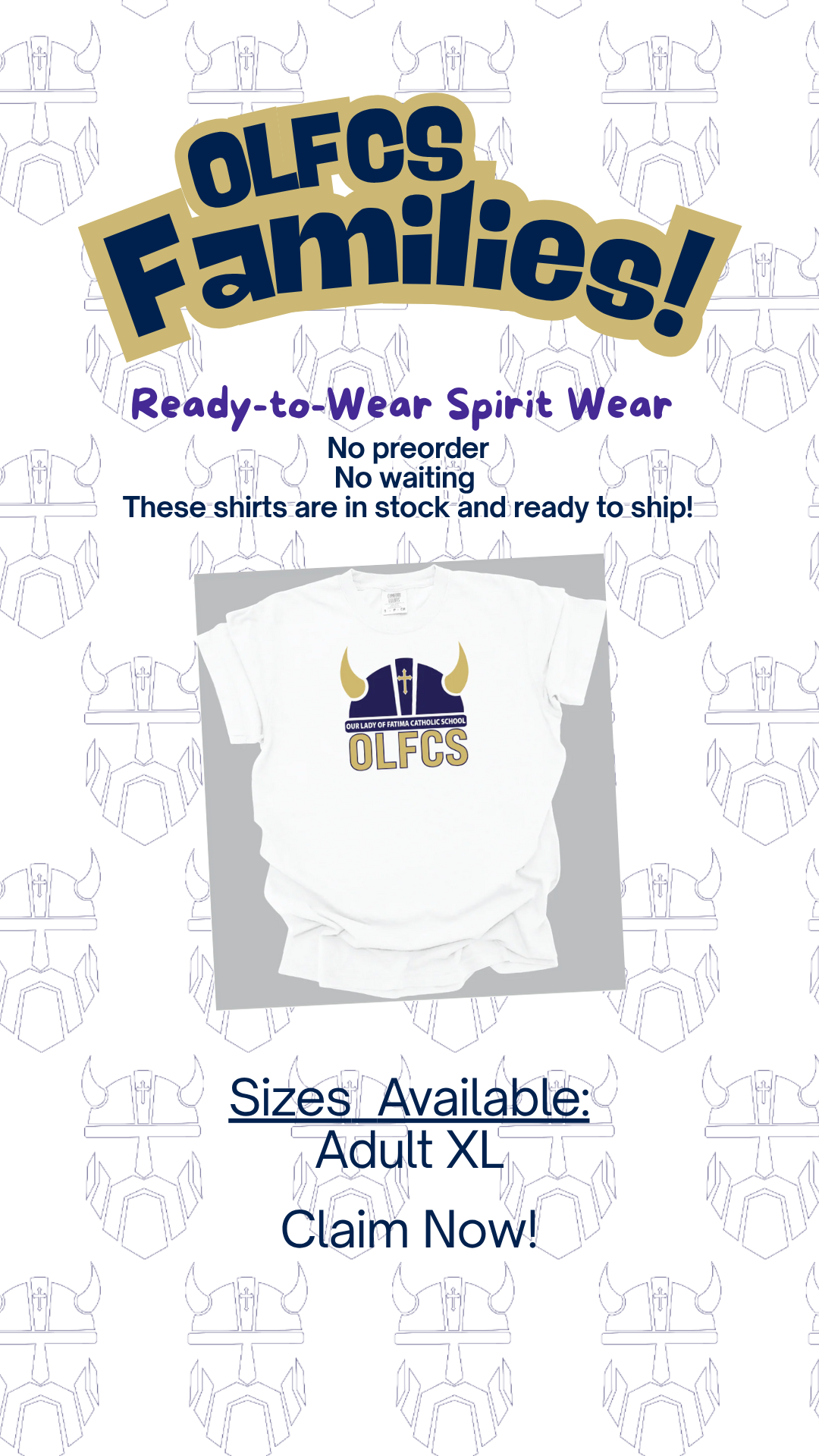 Adult Size OLFCS Viking Mascot Shield Tee