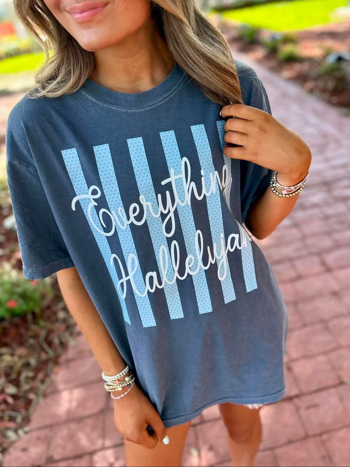 Everything Hallelujah Striped FAITH116 DTF