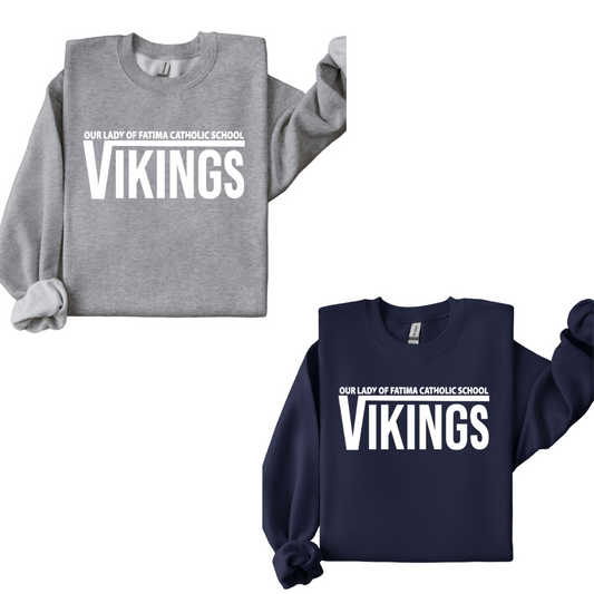 Adult Size OLFCS Classic Vikings Sweatshirt With White Logo