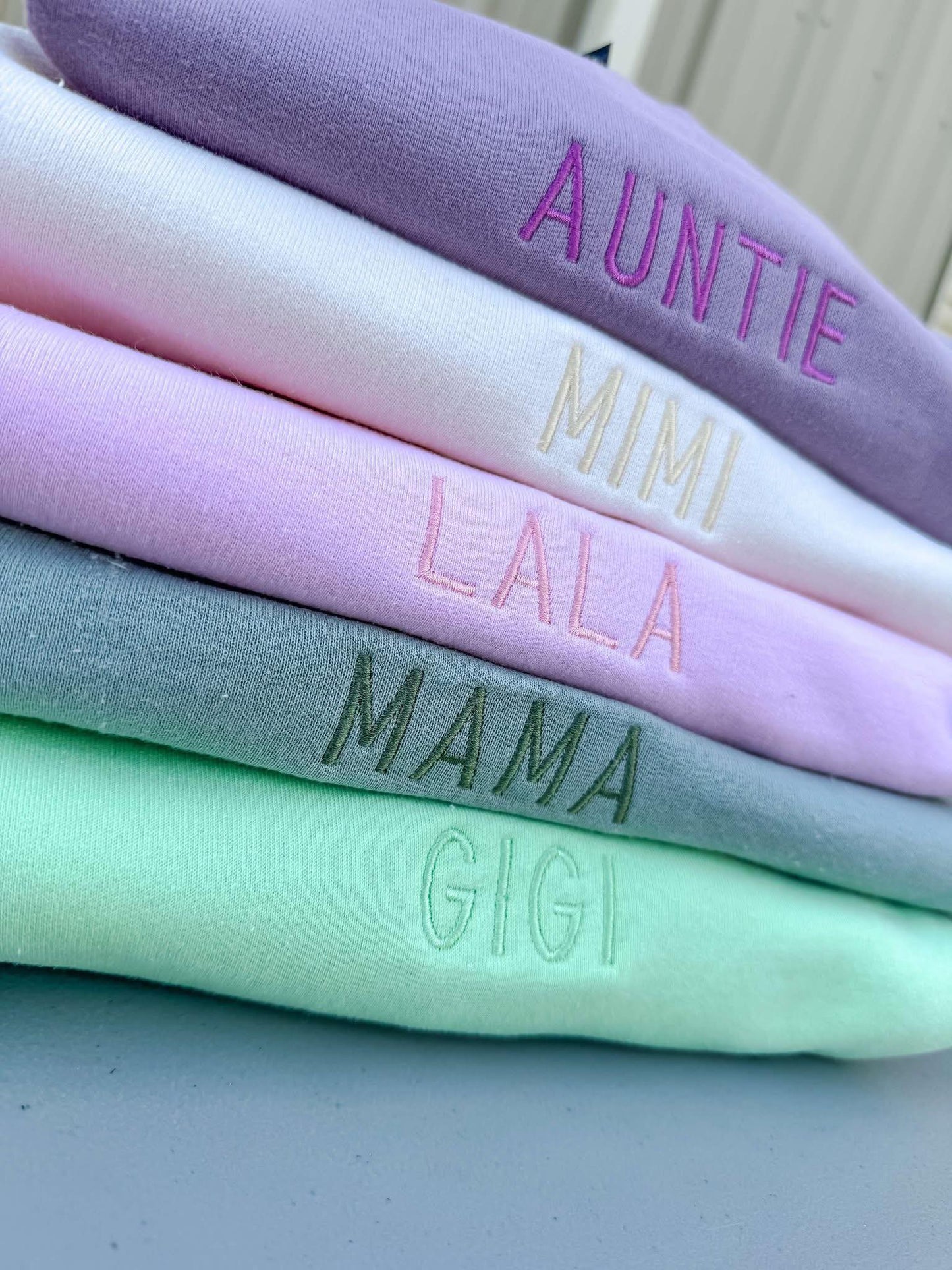 Personalized Monochrome Embroidered Sweatshirts