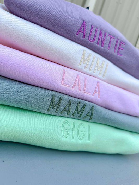 Personalized Monochrome Embroidered Sweatshirts