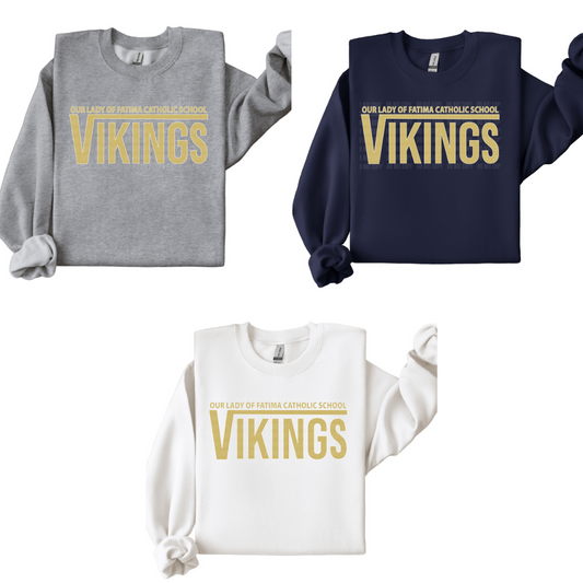 Adult Size OLFCS Classic Vikings Sweatshirt With Gold Logo