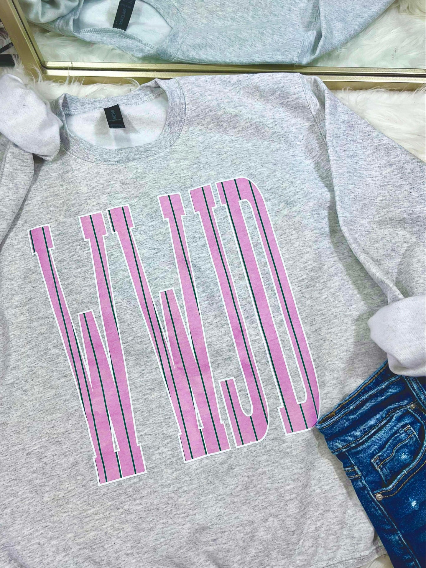 WWJD Jumbo Striped DTF Top
